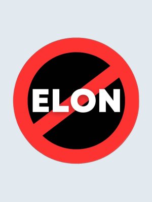 Anti-Elon, Ronde Autosticker, Bumper Sticker, Tesla