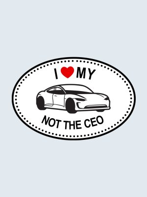 I Love My Tesla Not The CEO, Klistermærke til bil, Bumper Sticker, Tesla