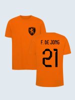 Nederland-nationaal-elftal,-nationaal-elftal-shirt,-t-shirt,-Frenkie-De-Jong-21-oranje