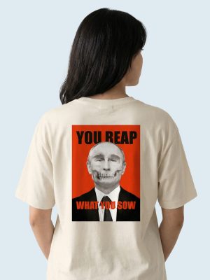 T-shirt, Anti Putin, Rusland Stop Krig i Ukraine, Oversized Box Fit, tryk bagpå