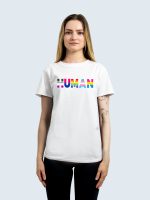 T-shirt,LGBTQ+-Human-feminine-fit-hvid1
