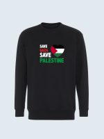 Sweatshirt-Palæstina,-Palæstina-flag,-hjerte