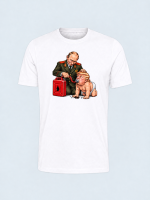 Hvid T-shirt med Baby Trump – Fueled by Putin-print