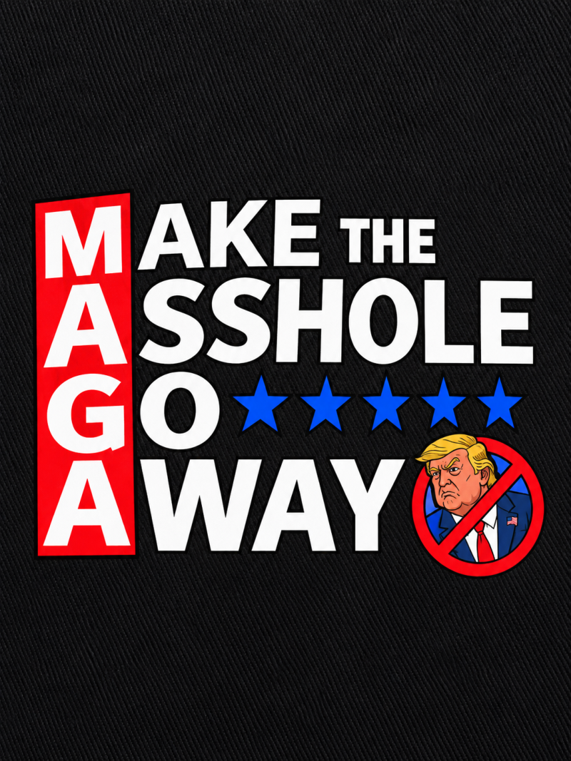 Kasket, Make The Asshole Go Away, black, grafik på tekstil