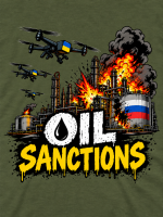 Oil Sanctions med ukrainske droner - motiv på stof i army