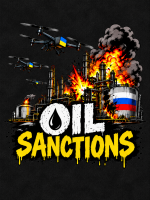 Oil Sanctions hoodie i black - grafik på tekstil