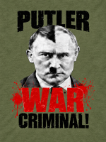 Putler War Criminal motiv med gennemsigtig baggrund på army tekstil
