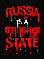 Russia Is a Terrorist State Anti Putin motiv på stof i black
