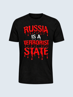 T-shirt, Russia Is a Terrorist State, Anti Putin, Støt Ukraine
