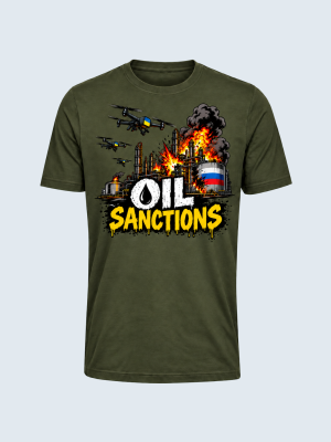 T-shirt, Oil Sanctions, Ukrainske droner, Støt Ukraine