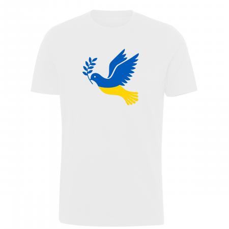 Hvid-t-shirt-Dove-of-peace-front