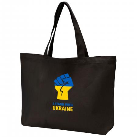 Super-Shopper,-ukrainsk-flag,-jeg-støtter-Ukraine,-solidaritet,-sort-