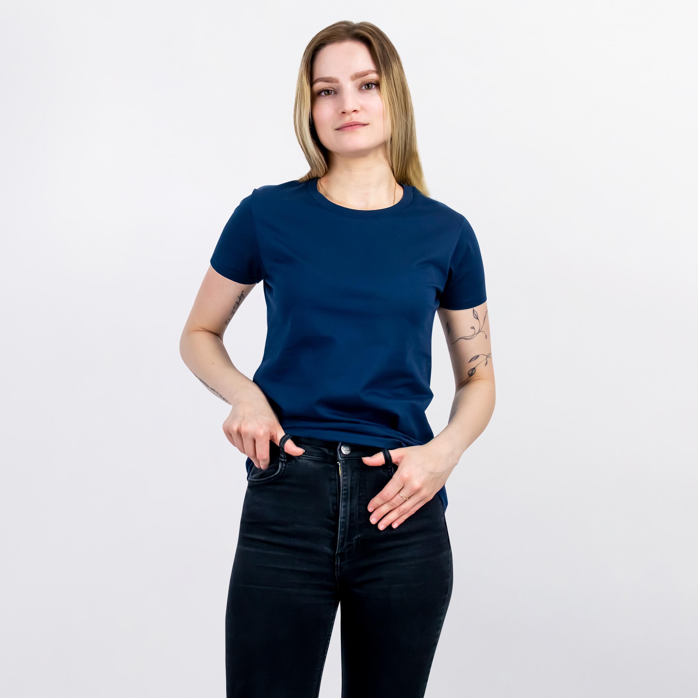 Økologisk t-shirt, fitted, dame, navy blue, | Healthy Head