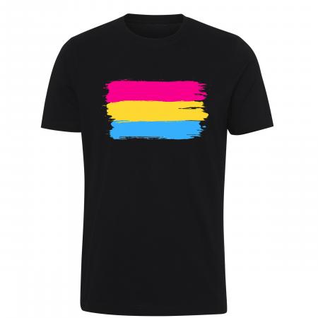 Pride t-shirt_Pan flag, sort classcic