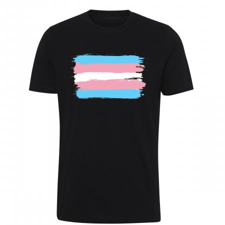 Pride t-shirt_Trans flag, sort classcic