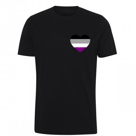 Pride t-shirt_Asexual hjerte, classic sort