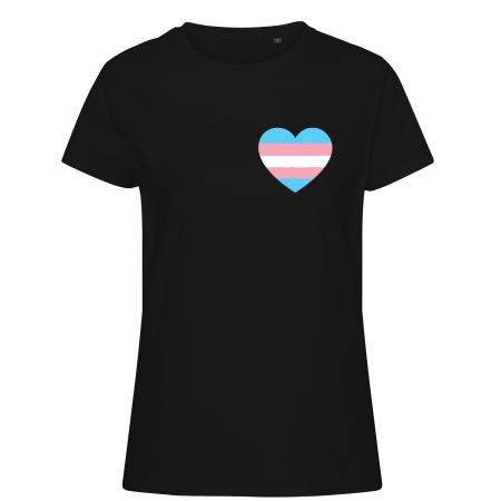 Pride t-shirt_Trans hjerte, sort feminine