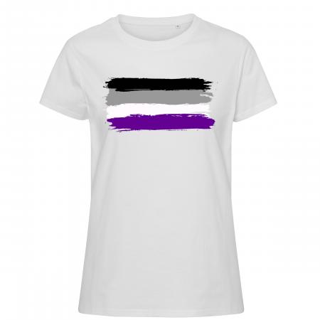 Pride t-shirts_Asexual flag, hvid feminine