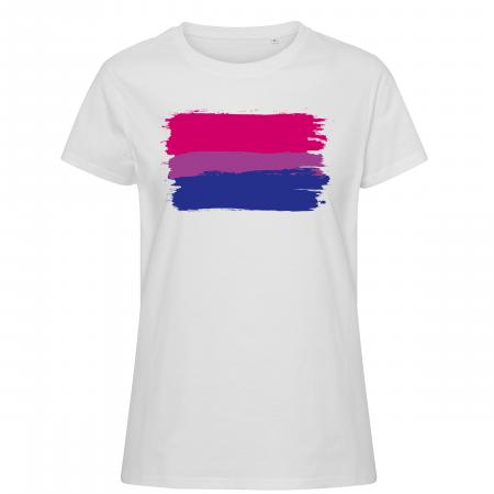 Pride t-shirts_Bisexual flag, hvid feminine