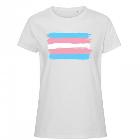 Pride t-shirts_Trans flag, hvid feminine