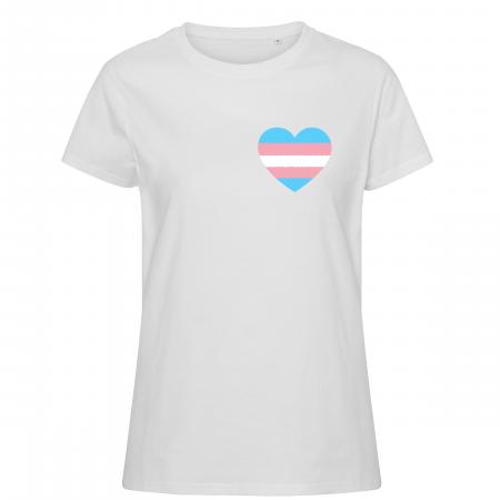 Pride t-shirt_Trans hjerte, hvid feminine