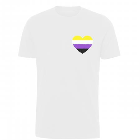 Pride t-shirt_Genderqueer hjerte, hvid classic