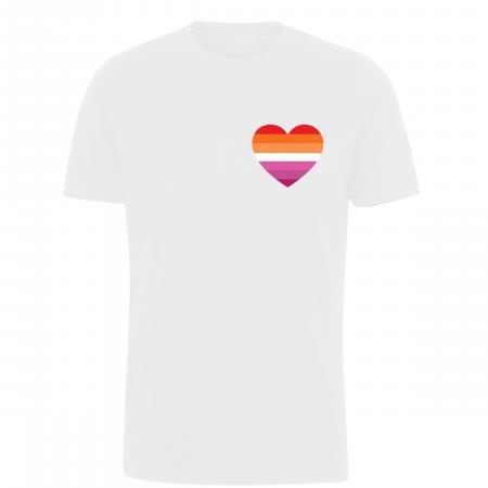 Pride t-shirt_Lesbian hjerte, hvid classic