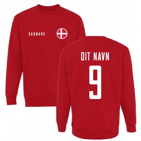 Sweatshirt-landsholdstrøje-design-selv-rød-2