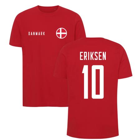 T-shirt-landsholdstrøje-Eriksen-ryg-rød-2
