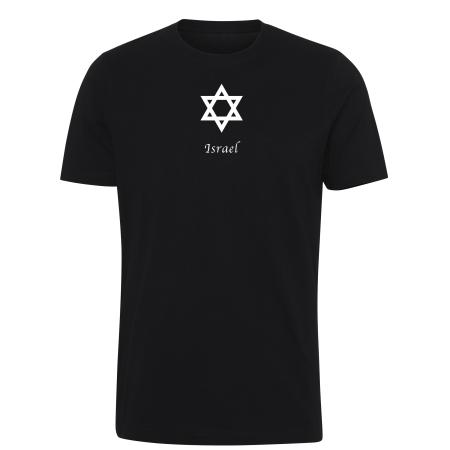 T-shirt,-Israel,-jeg-støtter-Israel,-hvid-davidsstjerne,-sort