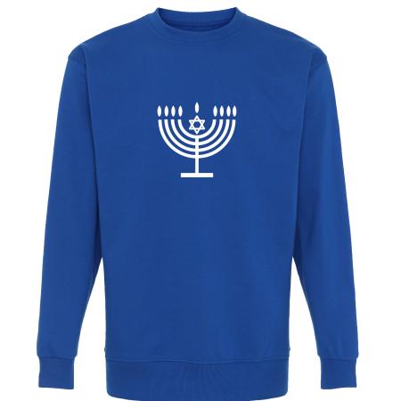 Sweatshirt,-Israel,-jeg-støtter-Israel,-hvid-hanukkah,-blå