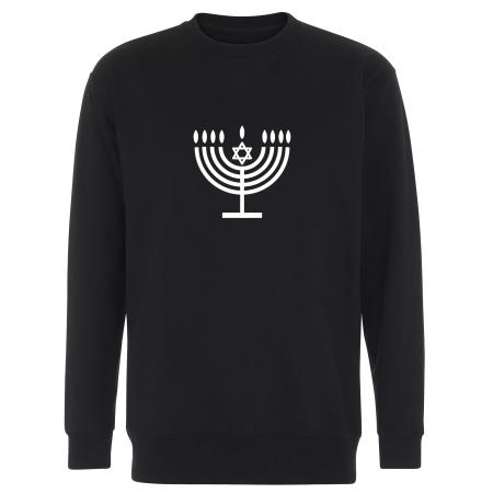 Sweatshirt,-Israel,-jeg-støtter-Israel,-hvid-hanukkah,-sort